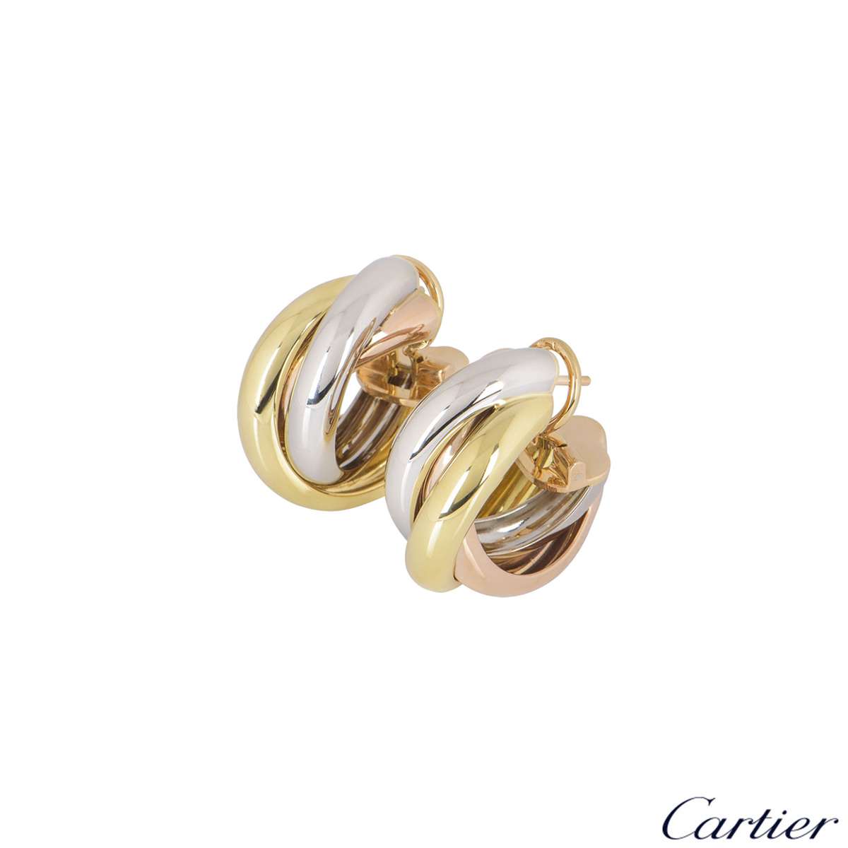 cartier 3 colour gold earrings